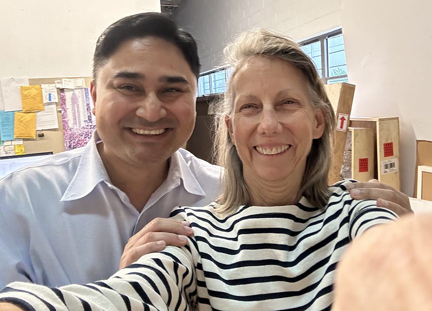 Binod Shrestha and Sarah Balinskas together in the SBAS Houston studio