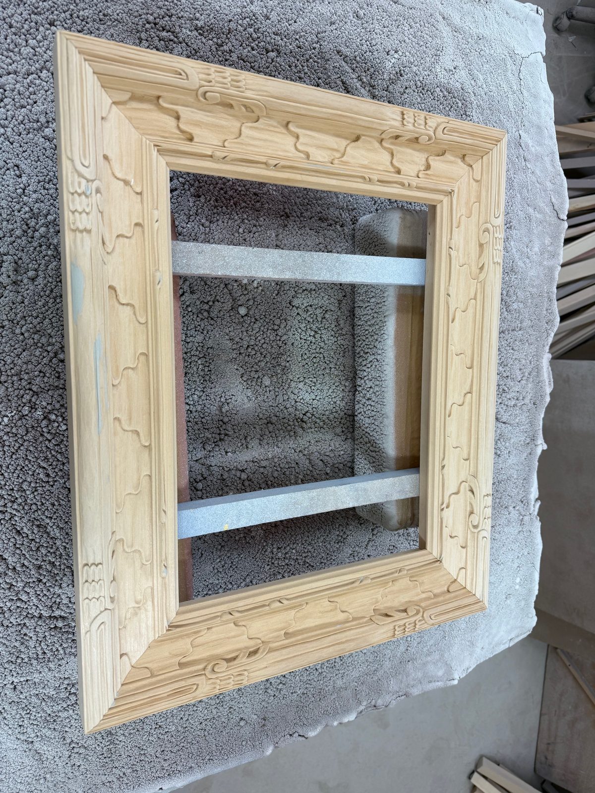 Fully hand-carved and gilded frame, SBAS Houston