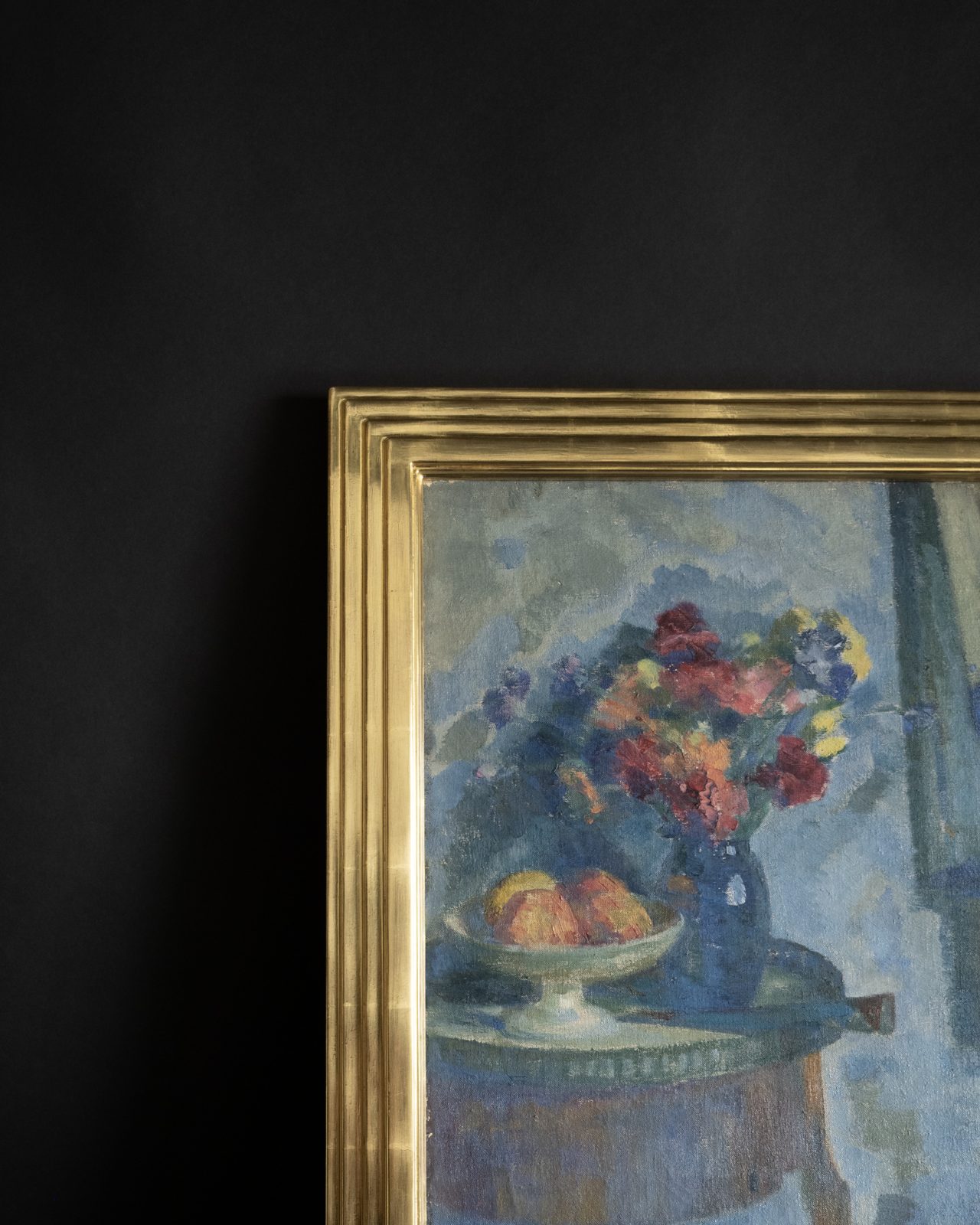 Still life in a gilded flat top step frame, SBAS Houston