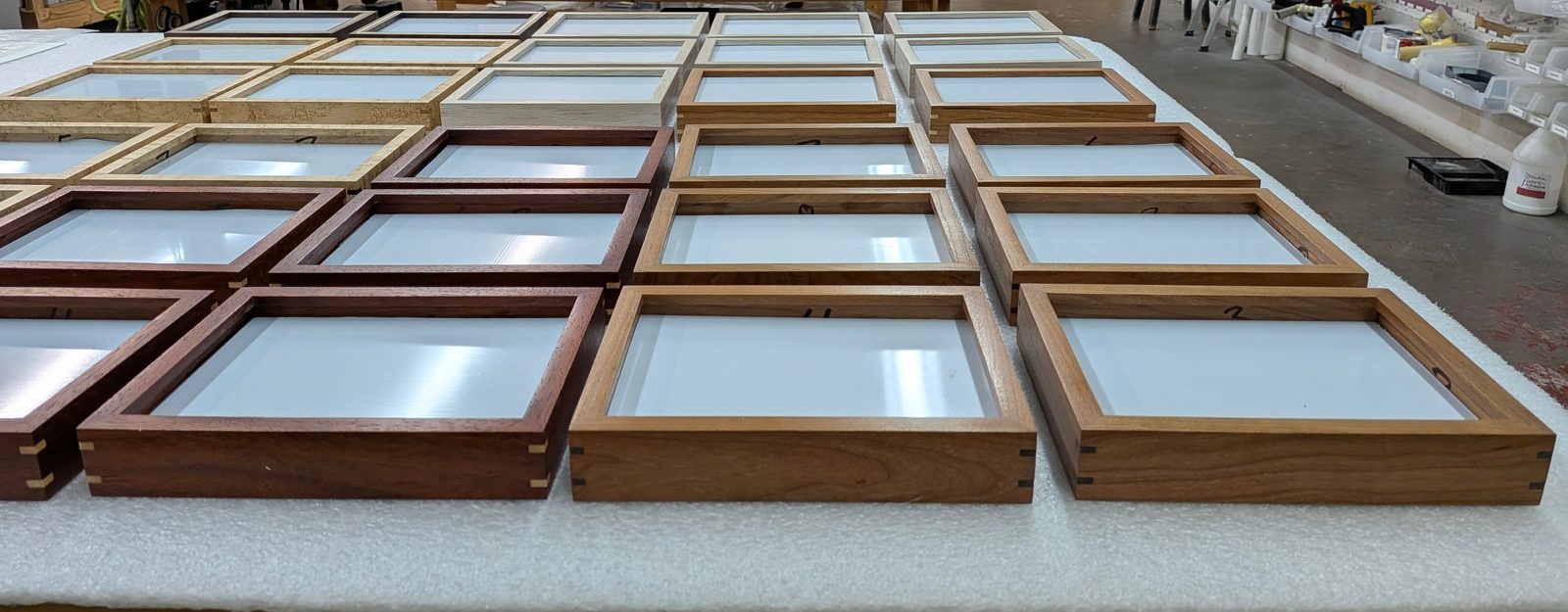 Bespoke hardwood frame shape from the SBAS woodshop, Houston