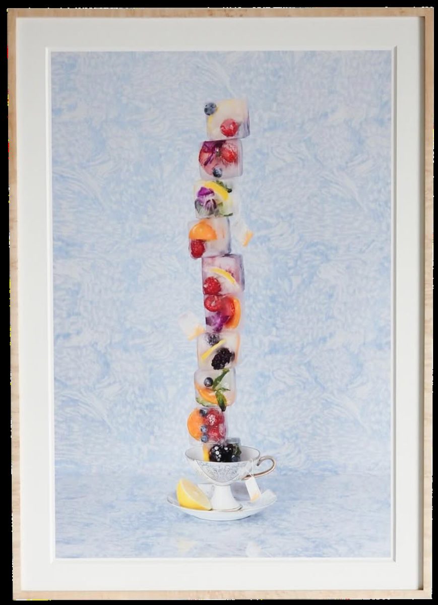 J. P. Terlizzi photograph Iced Tea in a bird's eye maple frame, SBAS Houston