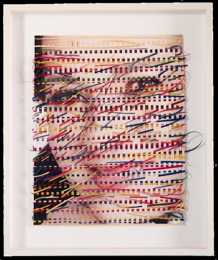 Lou Peralta dimensional photographic work in a cream powder-coated aluminum shadow box frame, SBAS Houston