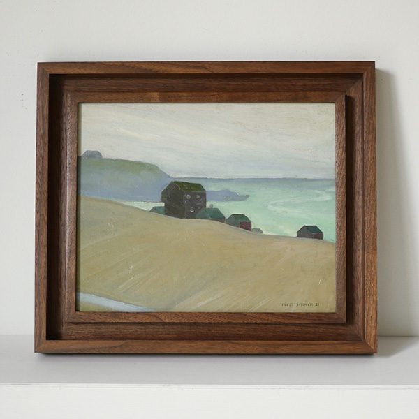 Niles Spencer painting On the Coast, front of frame, SBAS Houston