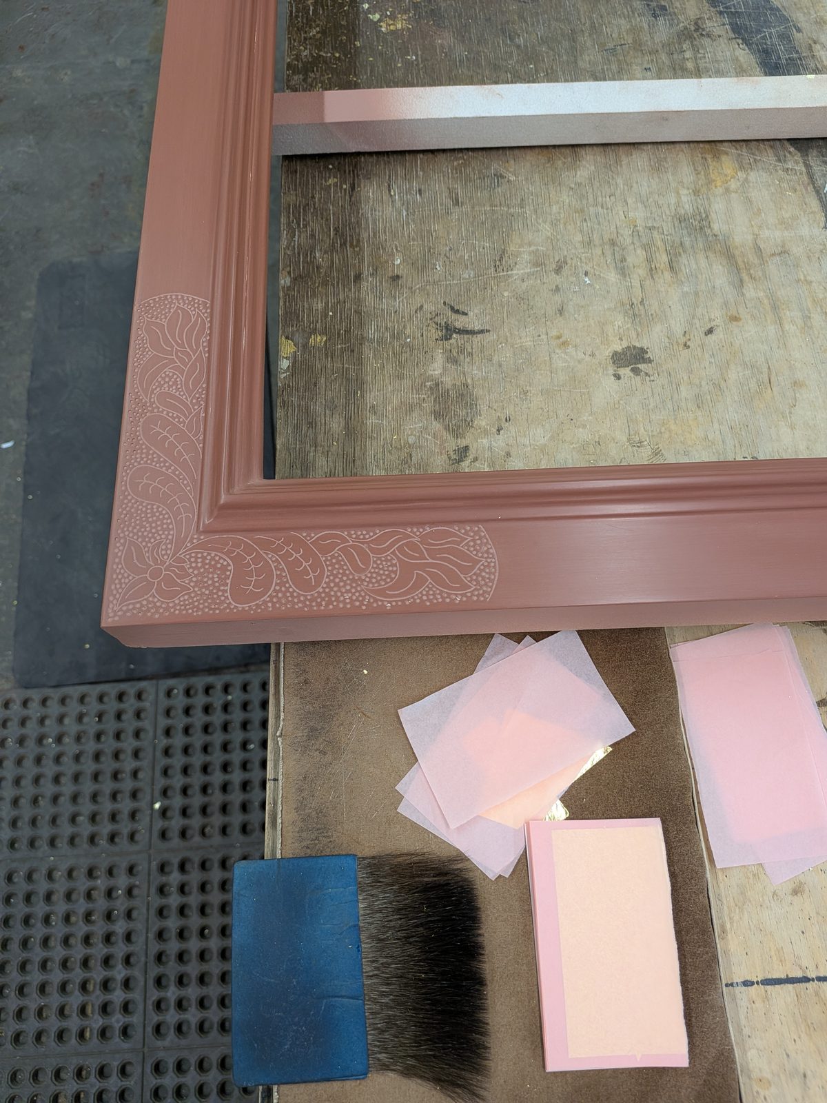 Period frame for a Prendergast work in preparation at SBAS Houston