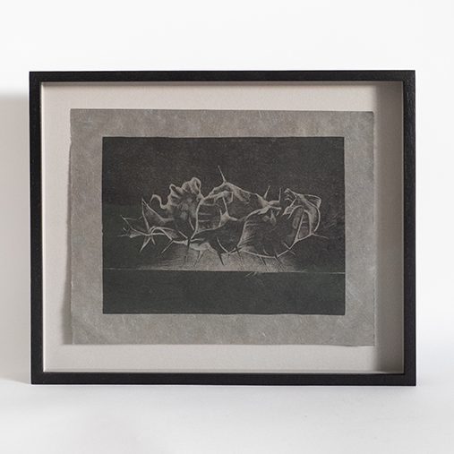 Riley Wilson lithograph Left in a black walnut frame, front, SBAS Houston