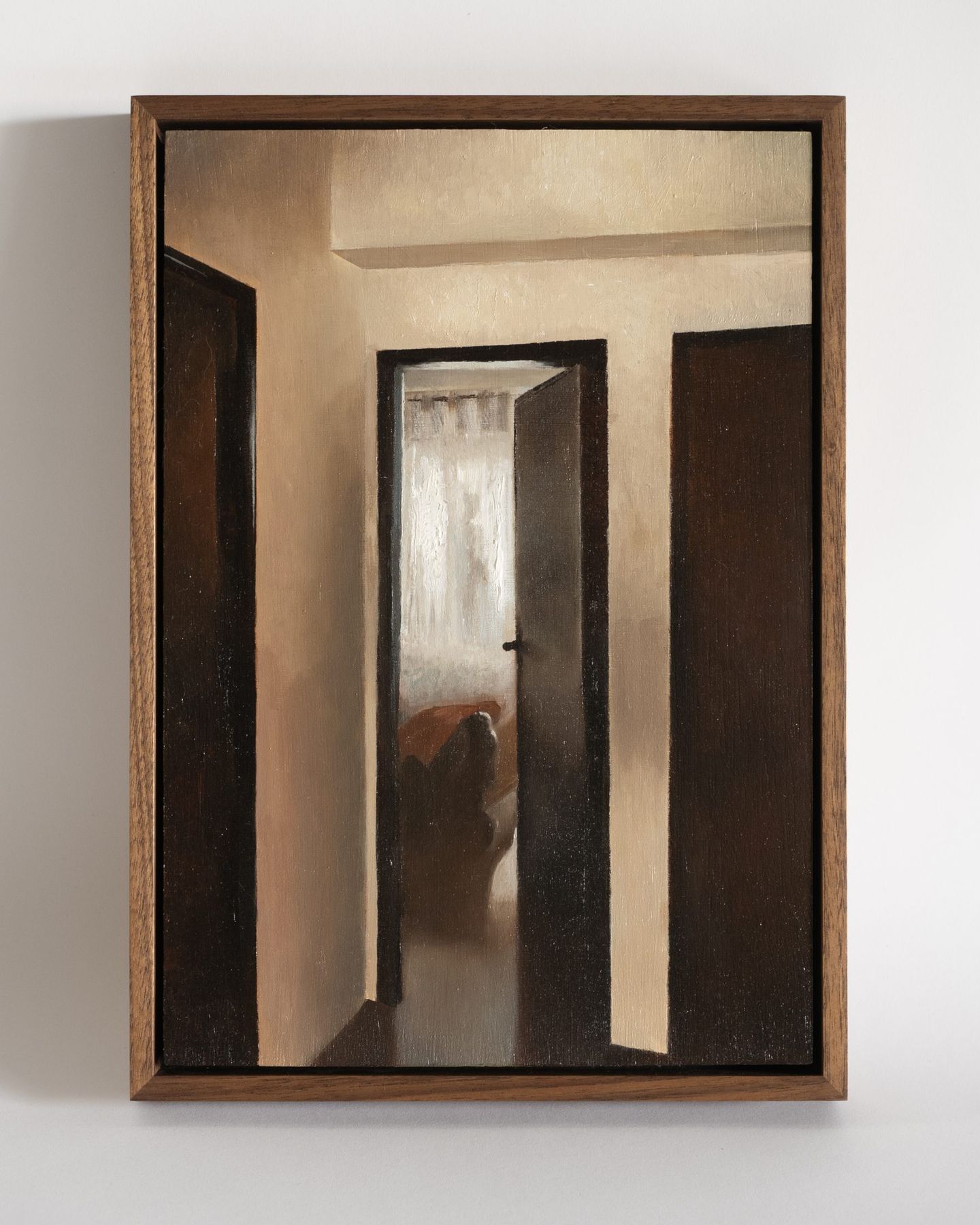 Interior painting in a hand-finished walnut frame, SBAS Houston