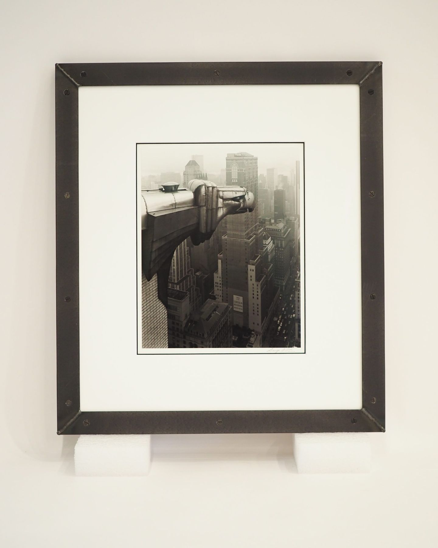 George Tice photograph in a welded raw steel frame, SBAS Houston