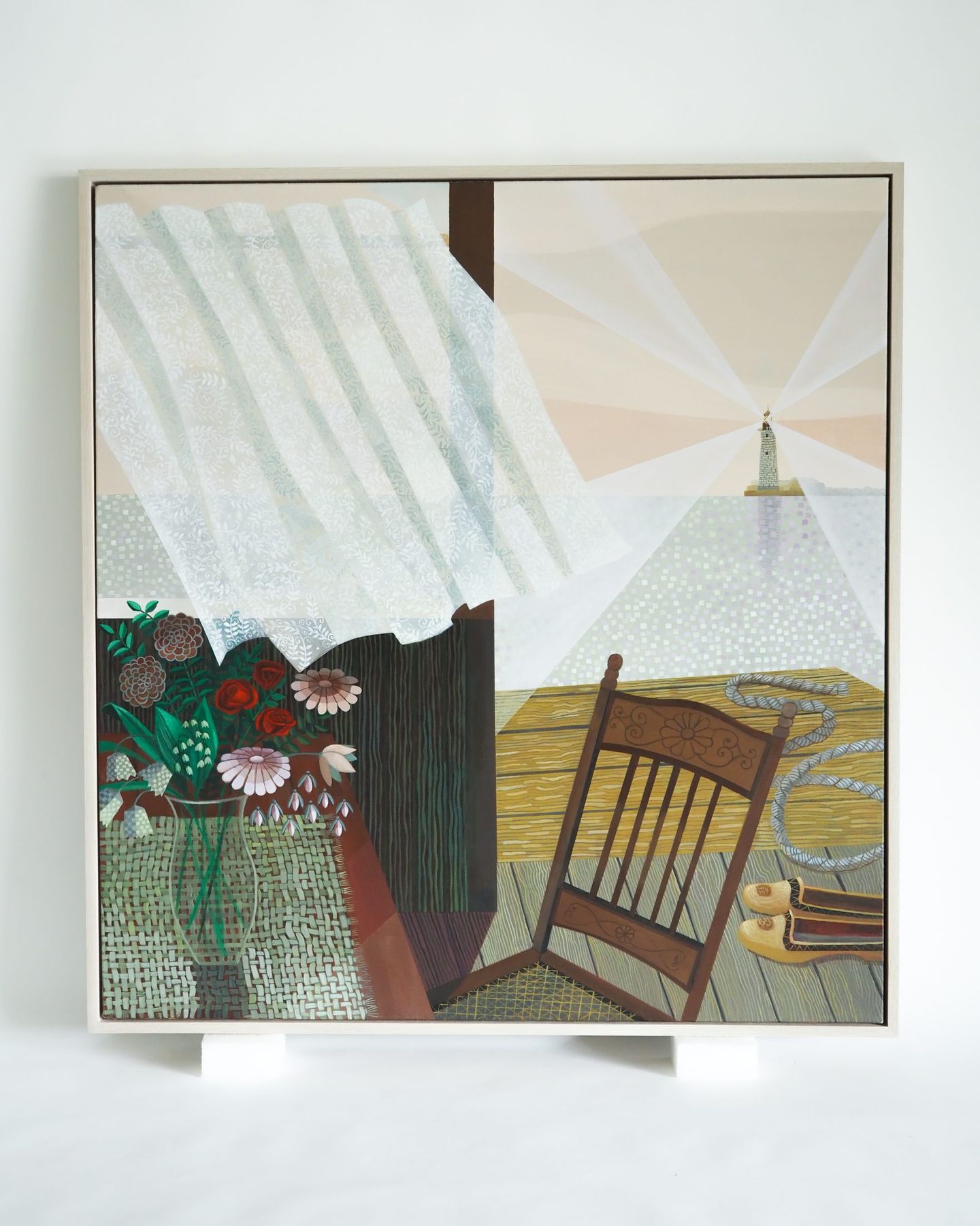 Gail Spaien still life in a white-washed oak frame, SBAS Houston